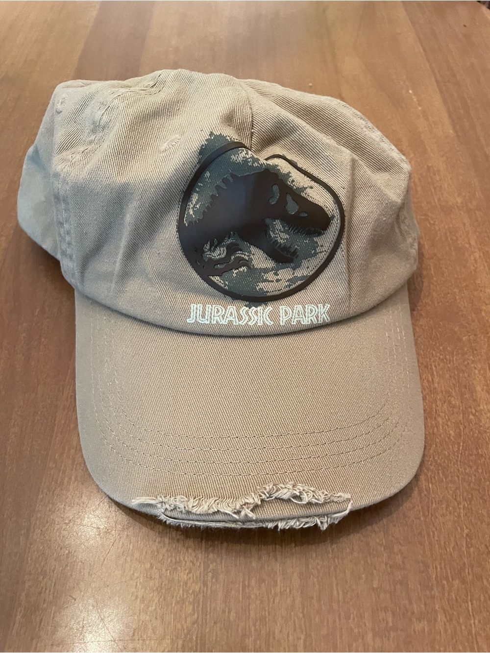 Universal Jurassic Park Beige Baseball Cap with Black Logo